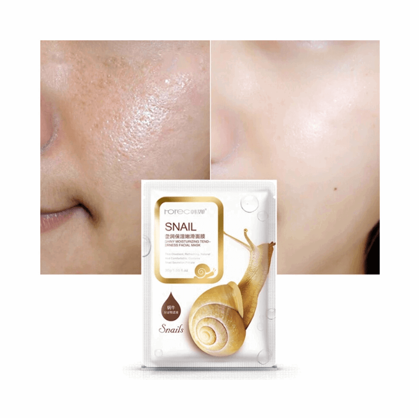 10pcs/Lot Snail Essence Facial Mask Skin Care Face Mask Whitening Hydrating Moisturising Mask Korean Tender Skin And Soft Skin